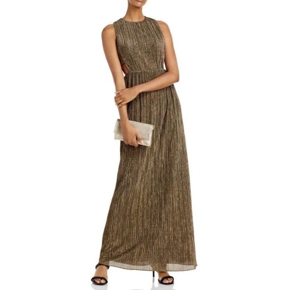 BCBGMAXAZRIA Dresses & Skirts - BCBGMAXAZRIA NEW Gold Shimmer Metallic Evening Gown Size XL